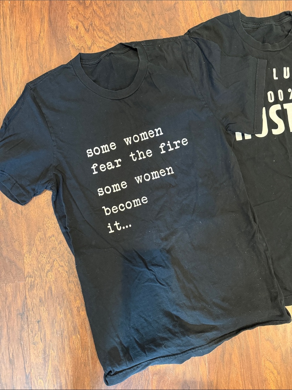 Bundle of (2) Black Graphic Women’s Tees - Inspirational Slogans- Size M - Picture 3 of 3